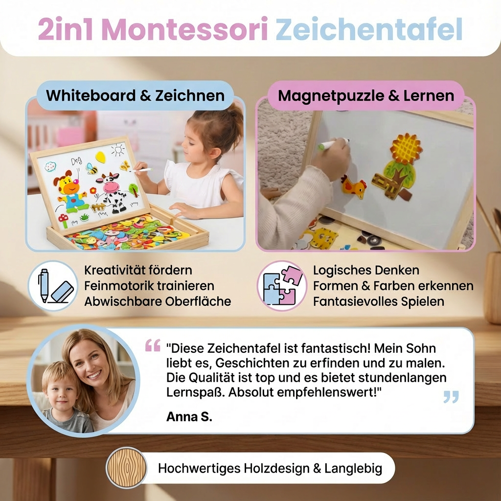 Montessori 2-in-1 Zeichenbrett für Kinder