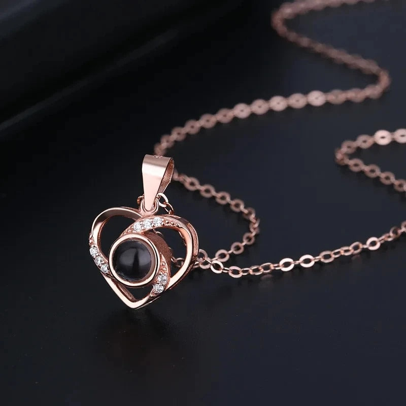 Römische Kette | Ewige Rose und Herz Kette | Luxuriöses Geschenkset
