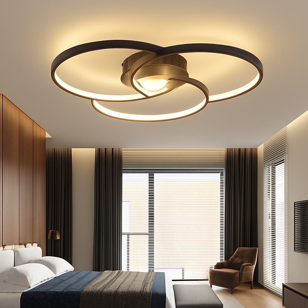 Design LED Deckenleuchte Rosette drei Kreise Bwart