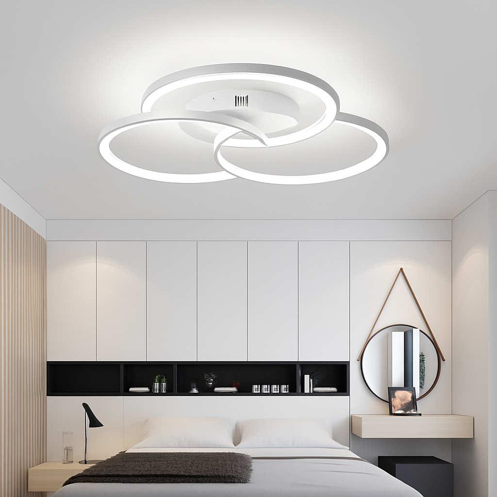 Design LED Deckenleuchte Rosette drei Kreise Bwart