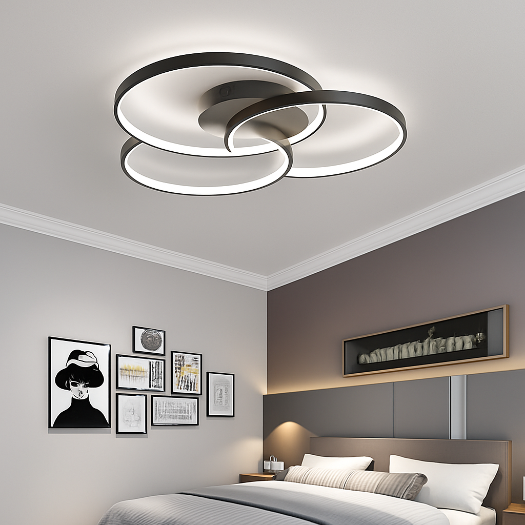 Design LED Deckenleuchte Rosette drei Kreise Bwart