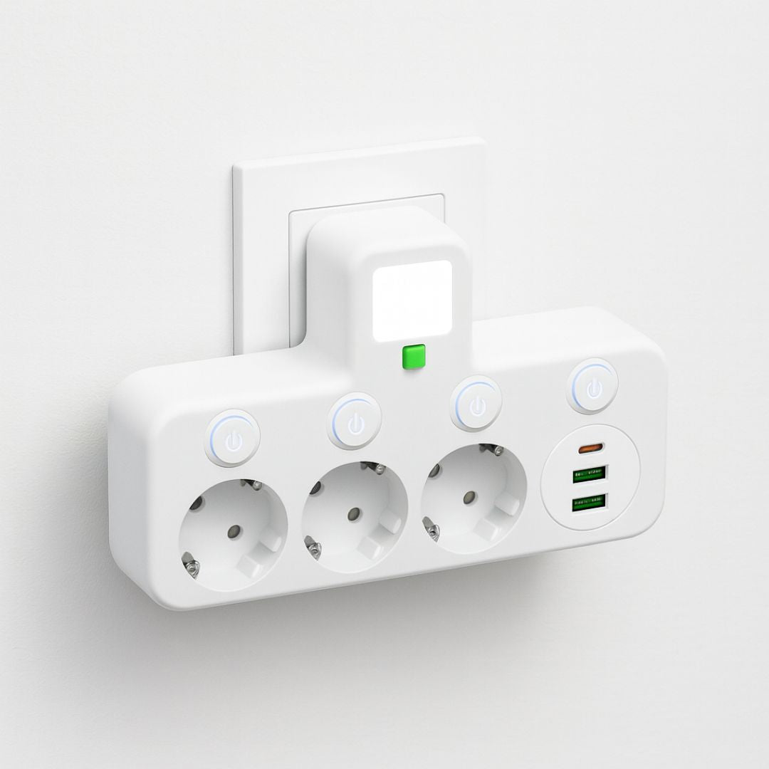 Steckdosenleiste mit 3 Steckdosen | Mehrere Steckdosenleisten mit USB & Schalter | PowerGrid