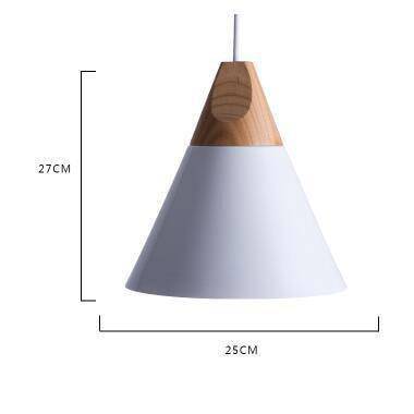 Hängelampe aus Holz und Aluminium in Kegelform