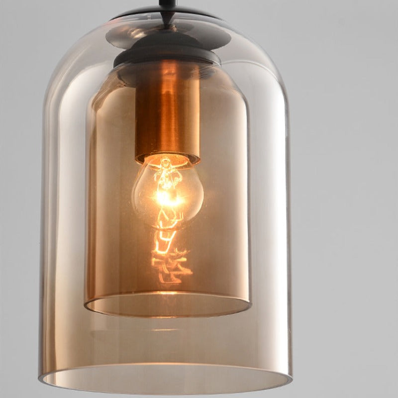 Mica Mid-Century Pendelleuchten mit Doppelglas