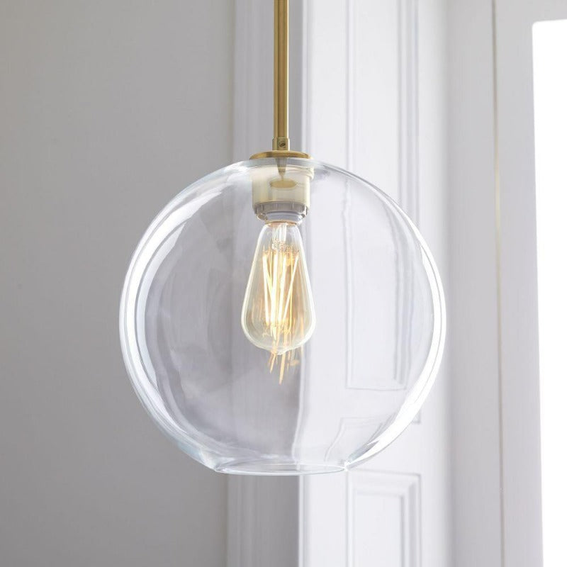 Frendorf | Glaskugel Pendelleuchte | Modernes Messing Design