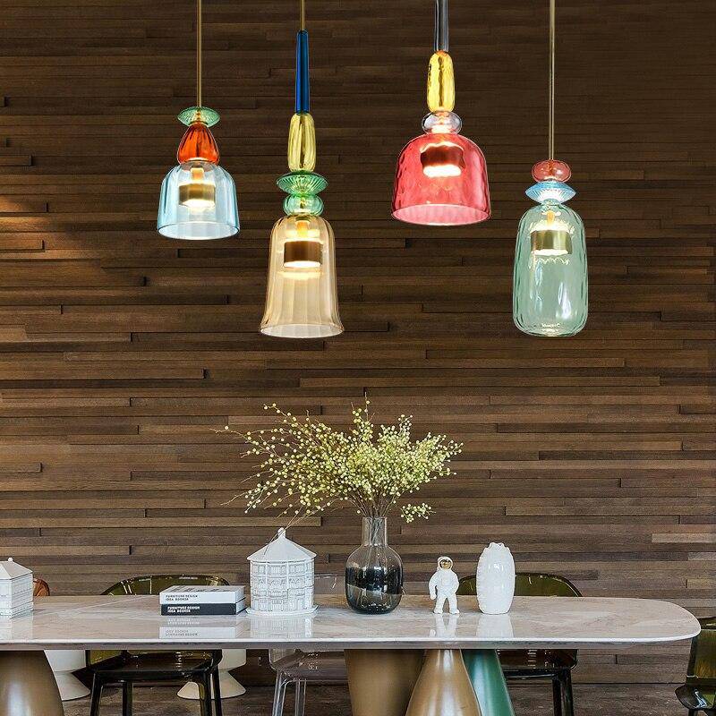Pendelleuchte aus farbigem Glas Illumy