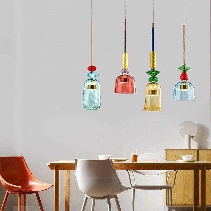 Pendelleuchte aus farbigem Glas Illumy