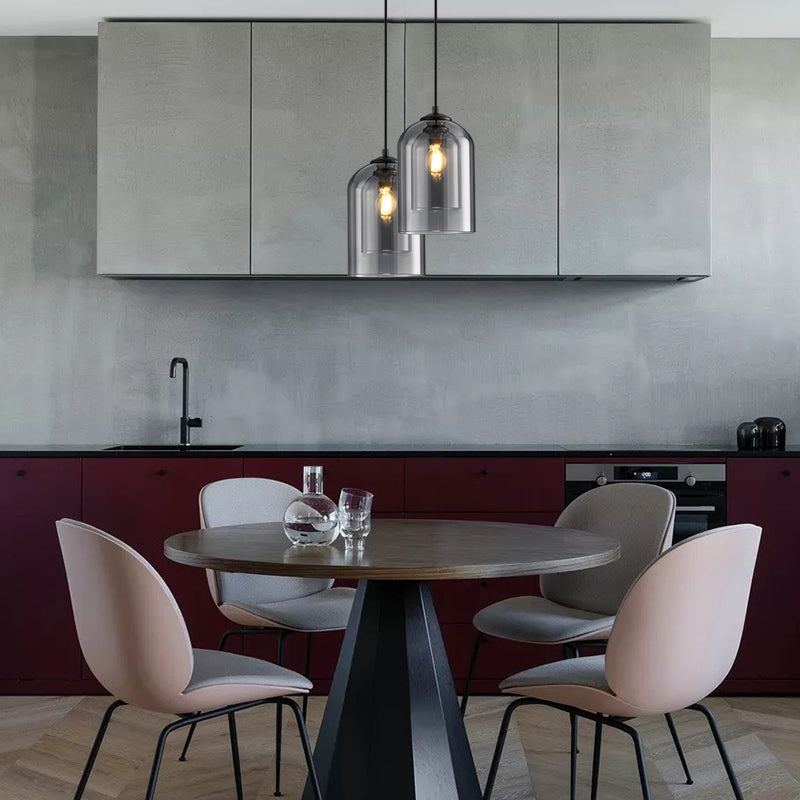 Mica Mid-Century Pendelleuchten mit Doppelglas