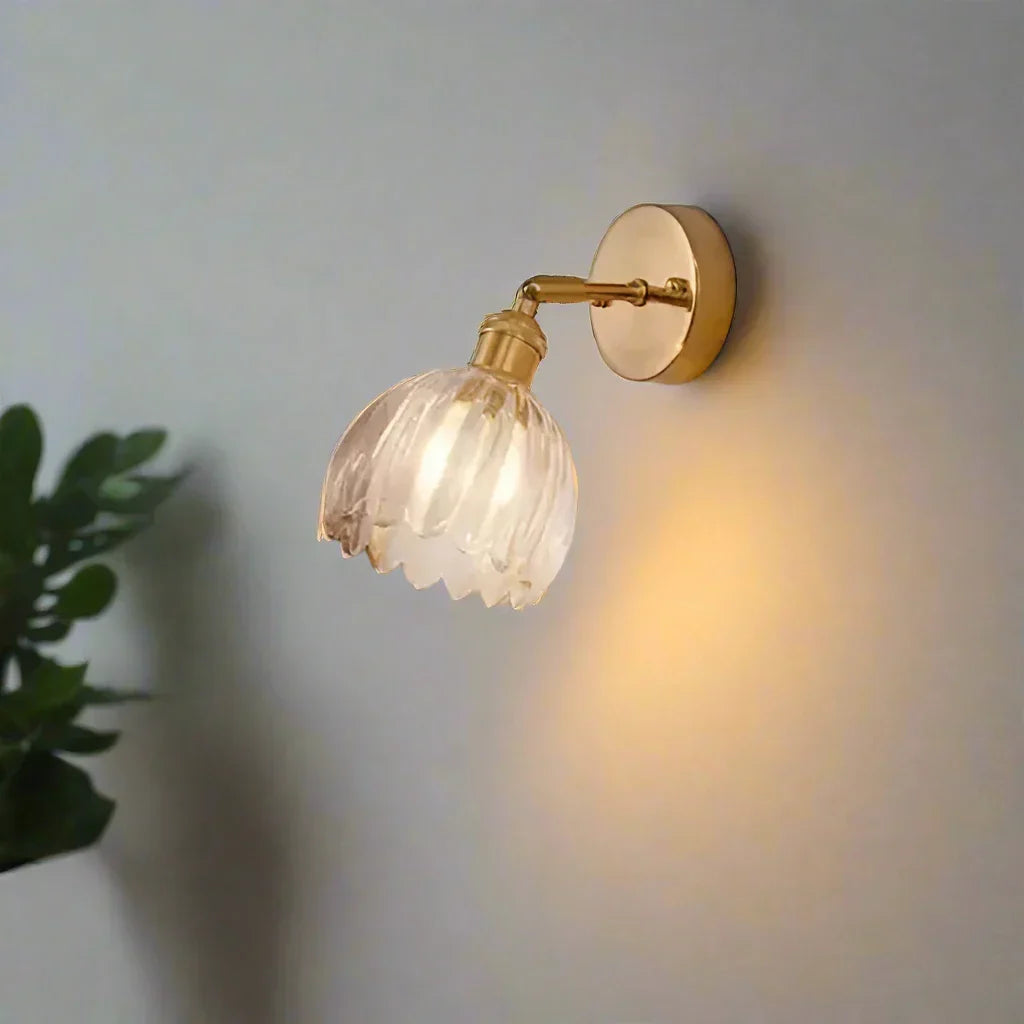 Retro-Blumenknospen-Tulpen-Glas-Wandleuchte