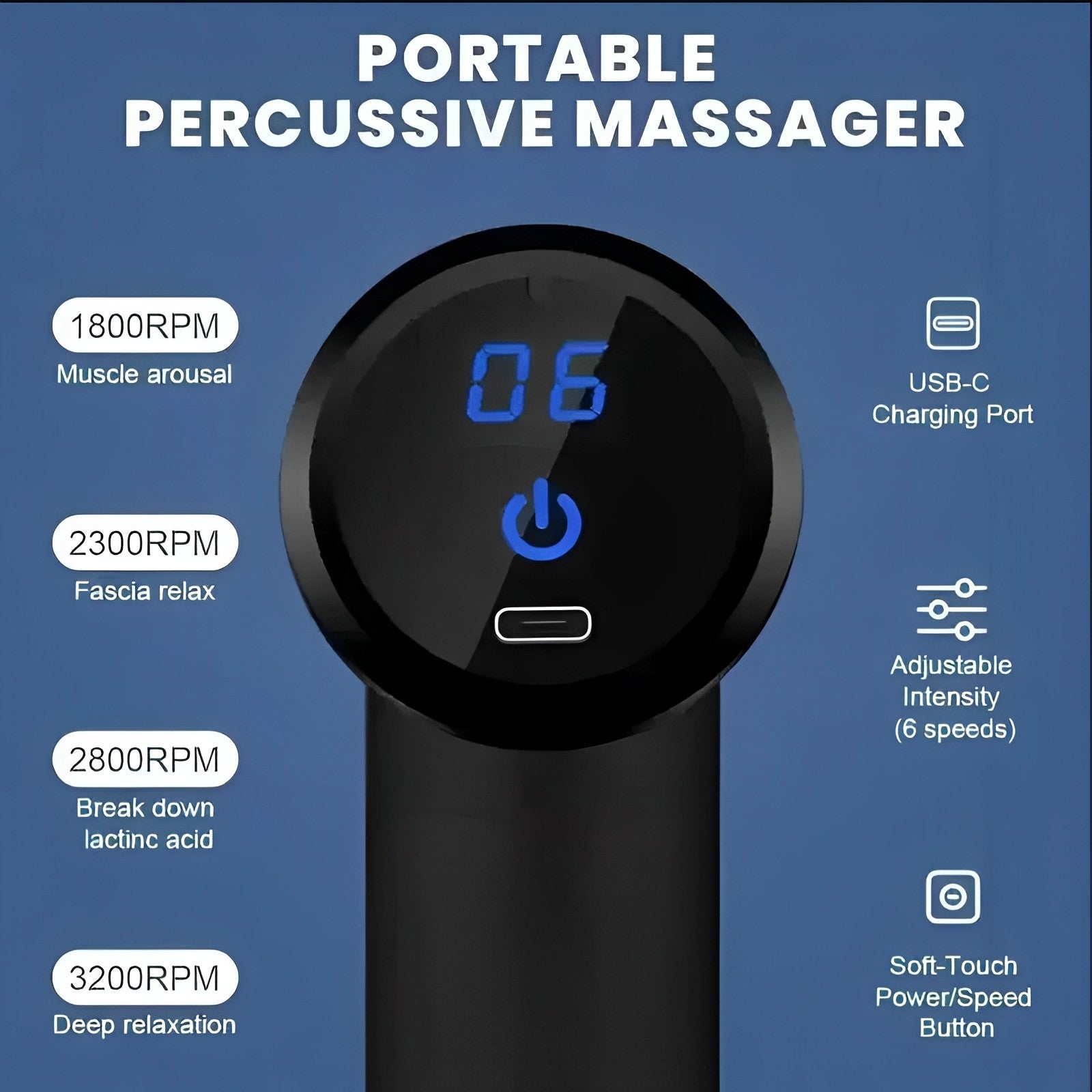 MuscleRelief Pro | Massagepistole mit einstellbarer Geschwindigkeit