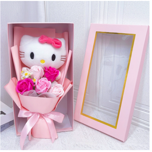 Bunte Synthetische Blumenstrauß Mit Hello Kitty Figuren Für Geschenke Und Dekoration