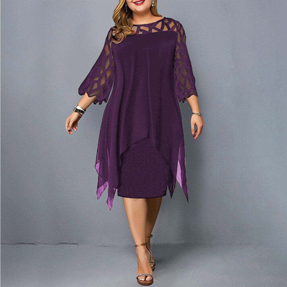 Elegantes Midi-Kleid in Übergröße für den Herbst