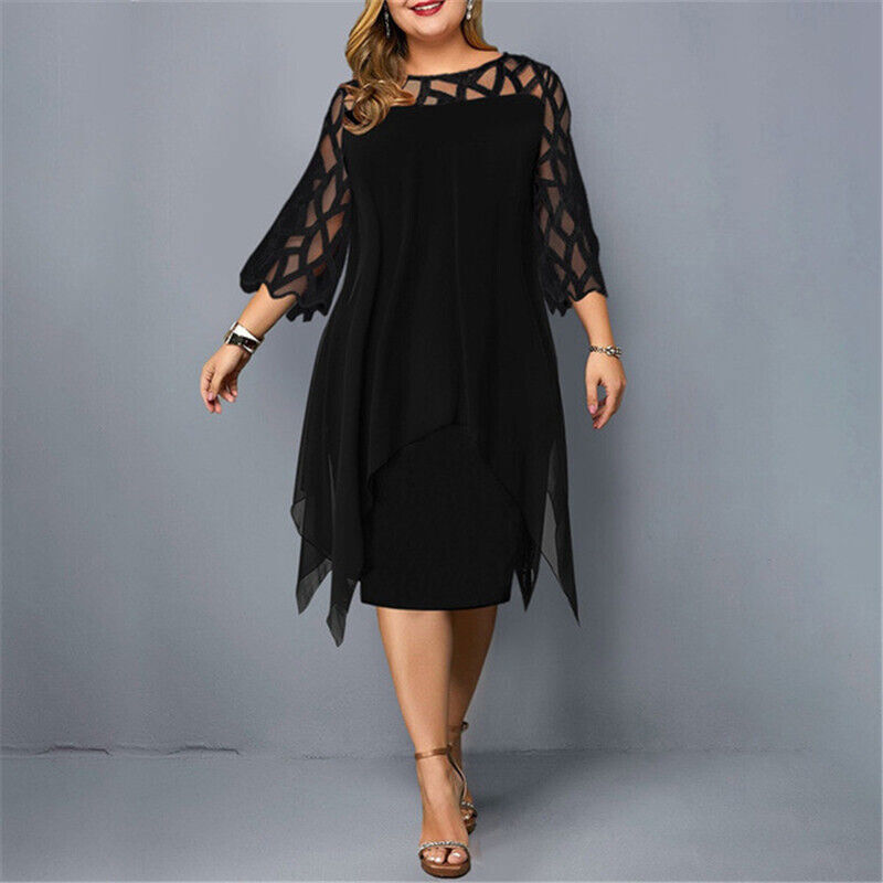 Elegantes Midi-Kleid in Übergröße für den Herbst