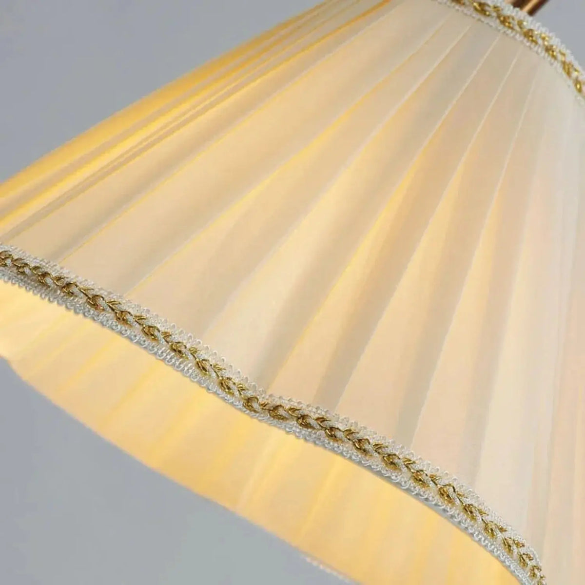 Vintage Bloem Plissé Stoff Stehlampe