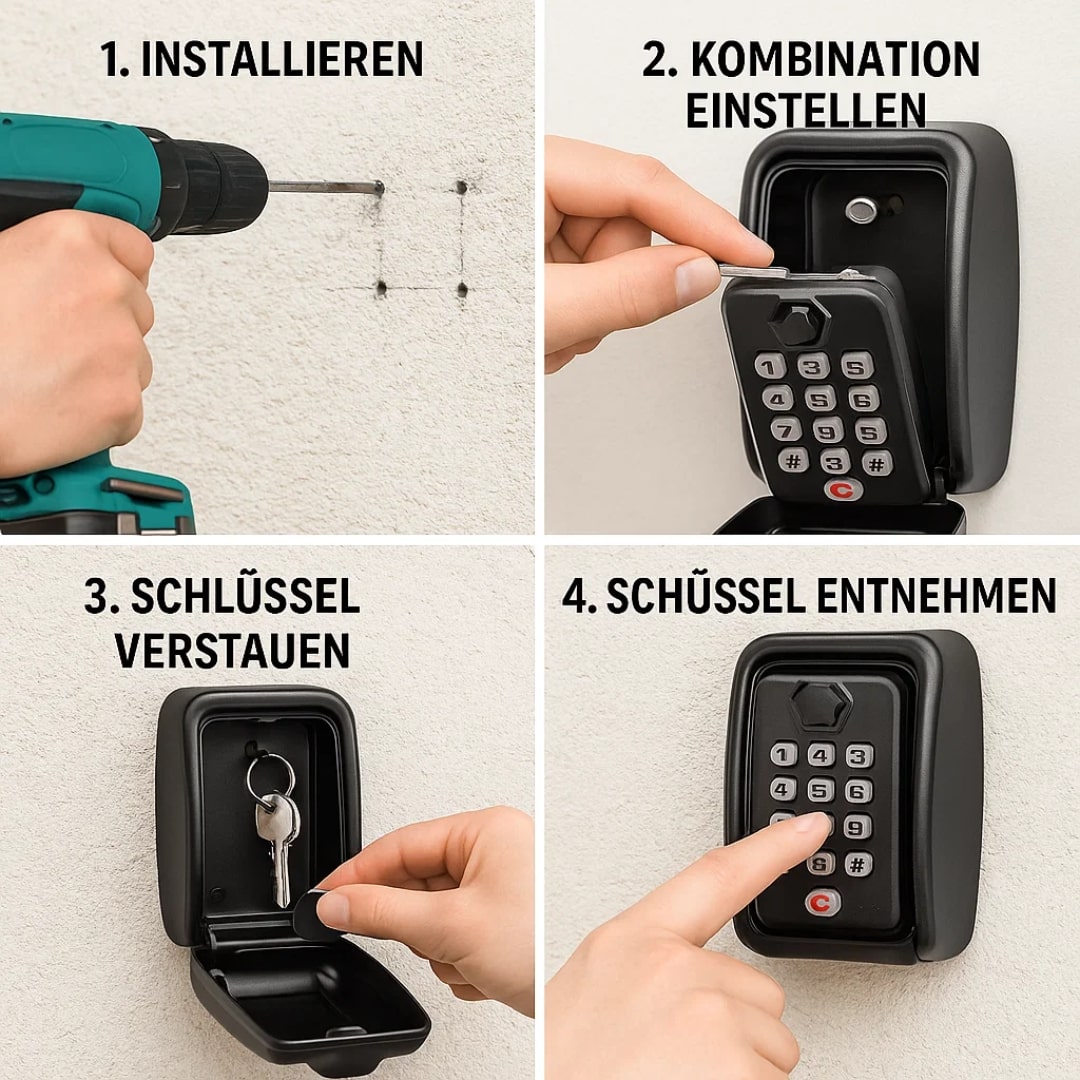 Schlüsselkasten Außen | Schlüsselsafe mit Code | SafeHaus