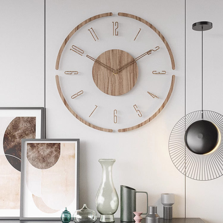 Frendorf Skandinavische Holz Wanduhr WoodWave