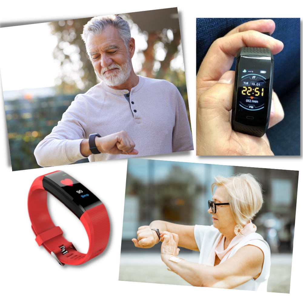 VitaWatch | Senioren Smartwatch mit Gesundheitsmonitor und Großem LED-Bildschirm