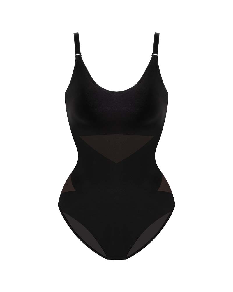 LuxeForm Criss-Cross Mesh Bodysuit | Sculpturales Design für eine perfekte Silhouette
