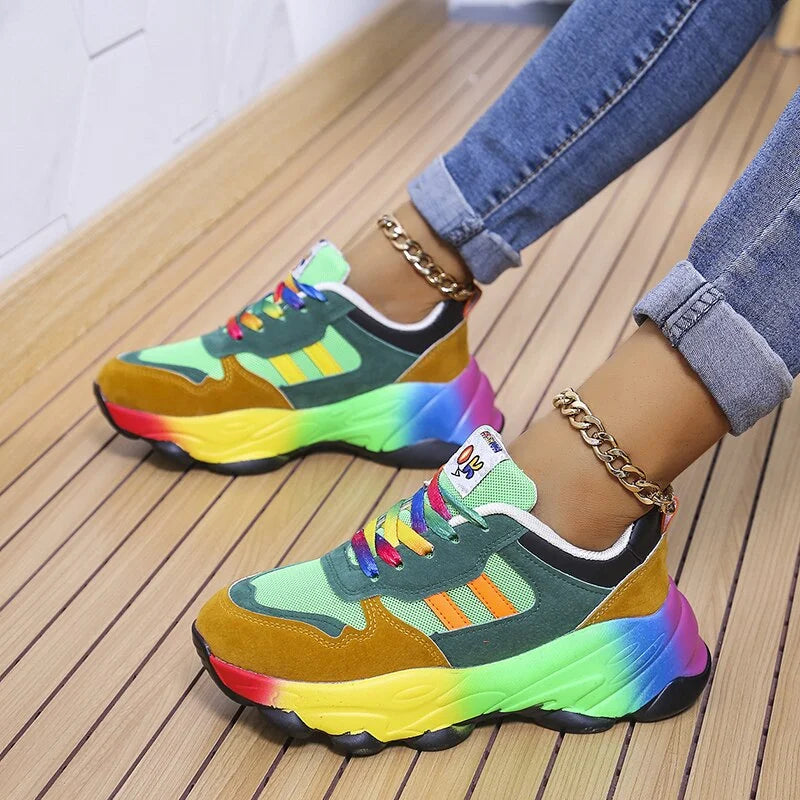 Multifarbige Orthopädische Sneakers mit Plateau für Damen – Moderner Stil und Absoluter Komfort