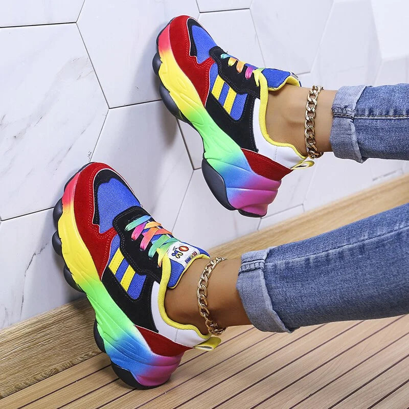 Multifarbige Orthopädische Sneakers mit Plateau für Damen – Moderner Stil und Absoluter Komfort