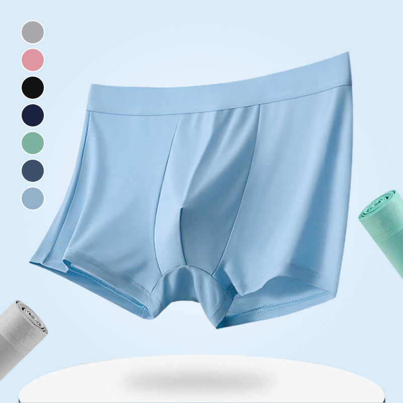 4 Stück Herren Eis-Satin Antibakterielle Atmungsaktive Boxershorts