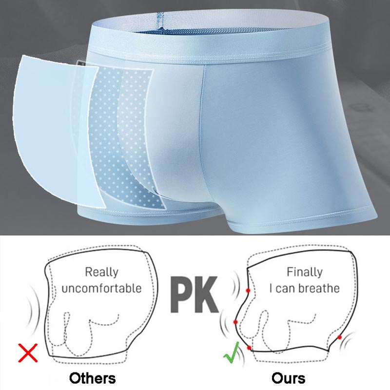 4 Stück Herren Eis-Satin Antibakterielle Atmungsaktive Boxershorts