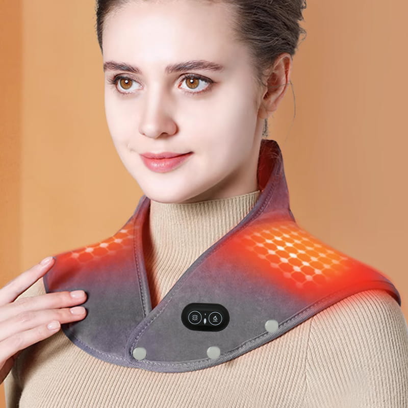 Elektrisches Nacken- und Schultermassagekissen mit Wärme und Vibration
