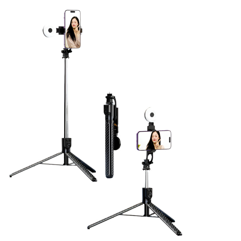 LuxuraSnap Elite Selfie Stick Stativ | Machen Sie atemberaubende Selfies mit integriertem LED-Fülllicht