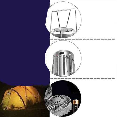 Elegante Licht | 6-in-1 LED Laterne – Tragbar - Ventilator - Wiederaufladbar