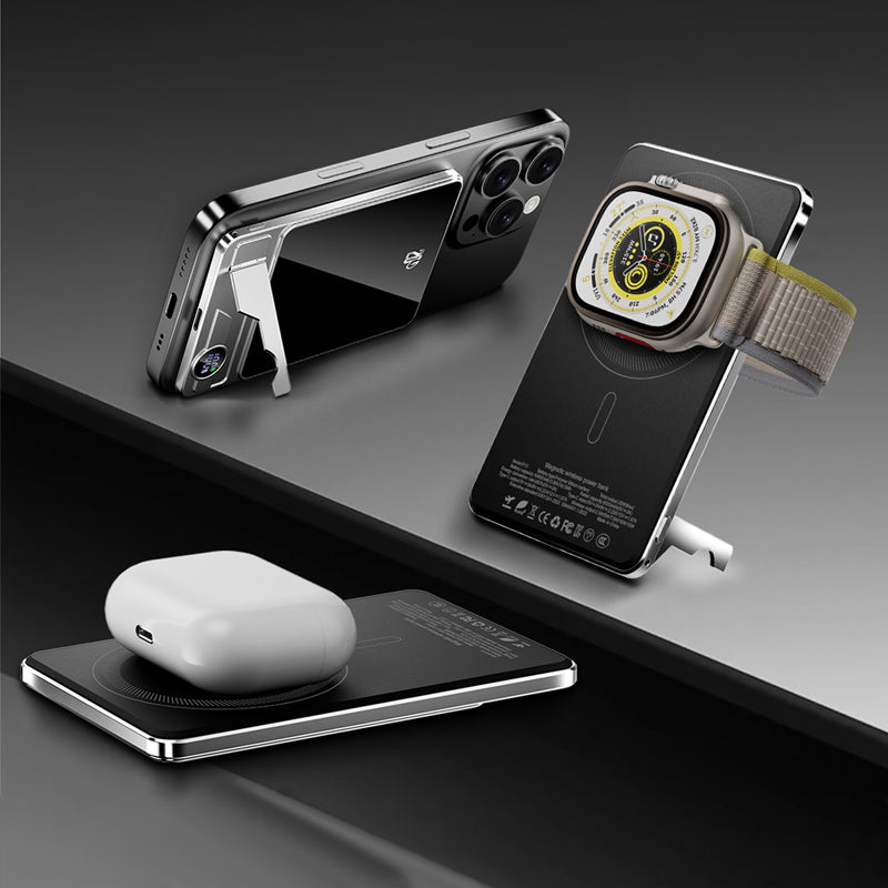 LuxuraTech Dual-Mode Magnetische Powerbank | Vielseitige Lade-Lösung mit integriertem Ständer für ultimativen Komfort