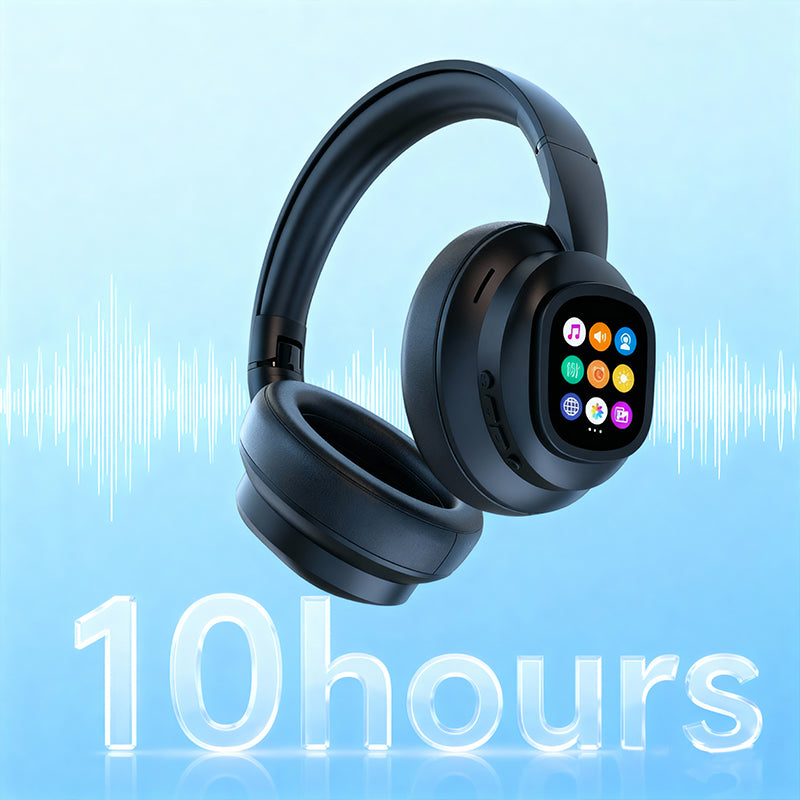 AIWave | AI Bluetooth Kopfhörer mit LCD-Display Sprachsteuerung Geräuschisolierung für Musik und Anrufe
