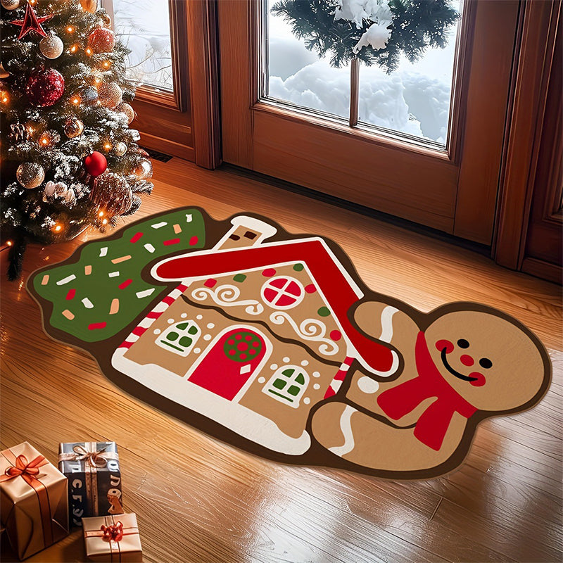 KerstGinger Türmatte Luxus – Absorbierende rutschfeste Weihnachtsfußmatte