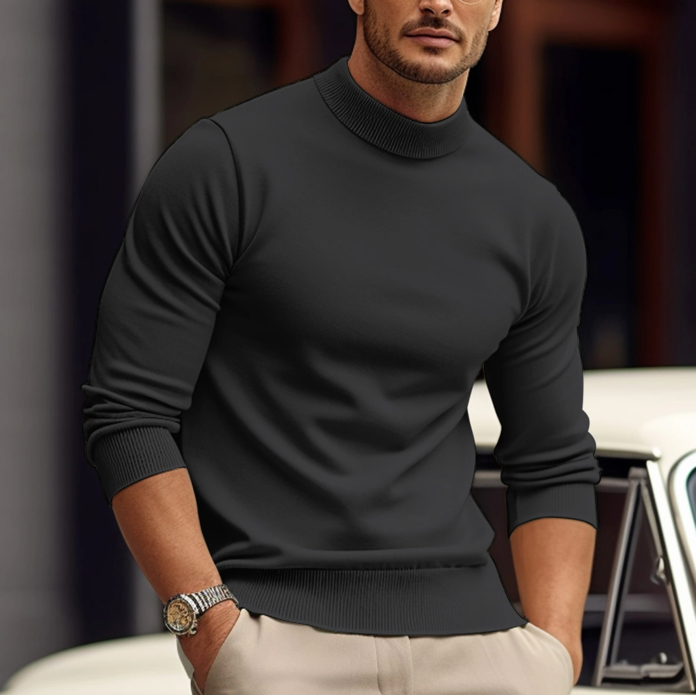 Eleganter Pullover für Herren - Lange Ärmel - Komfort und Stil