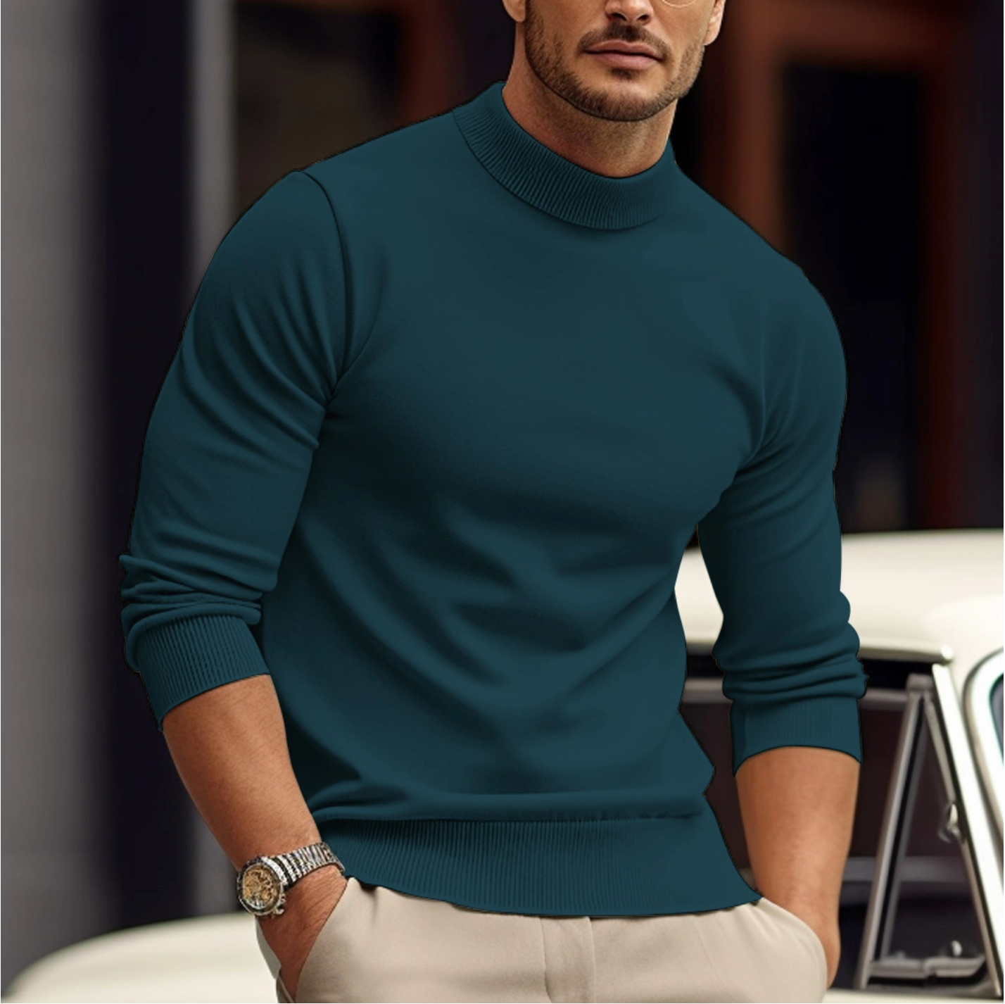 Eleganter Pullover für Herren - Lange Ärmel - Komfort und Stil
