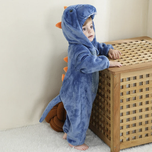 Strampler für Babys | Baby Fleece Overall | Tier Onesie | Wolklin