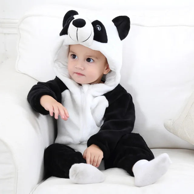 Strampler für Babys | Baby Fleece Overall | Tier Onesie | Wolklin