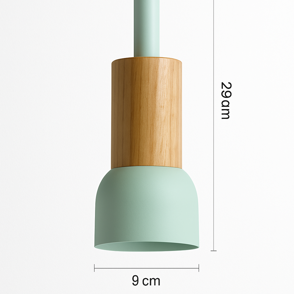 Design-Hängelampe aus Holz und Metall in verschiedenen Formen Fenster