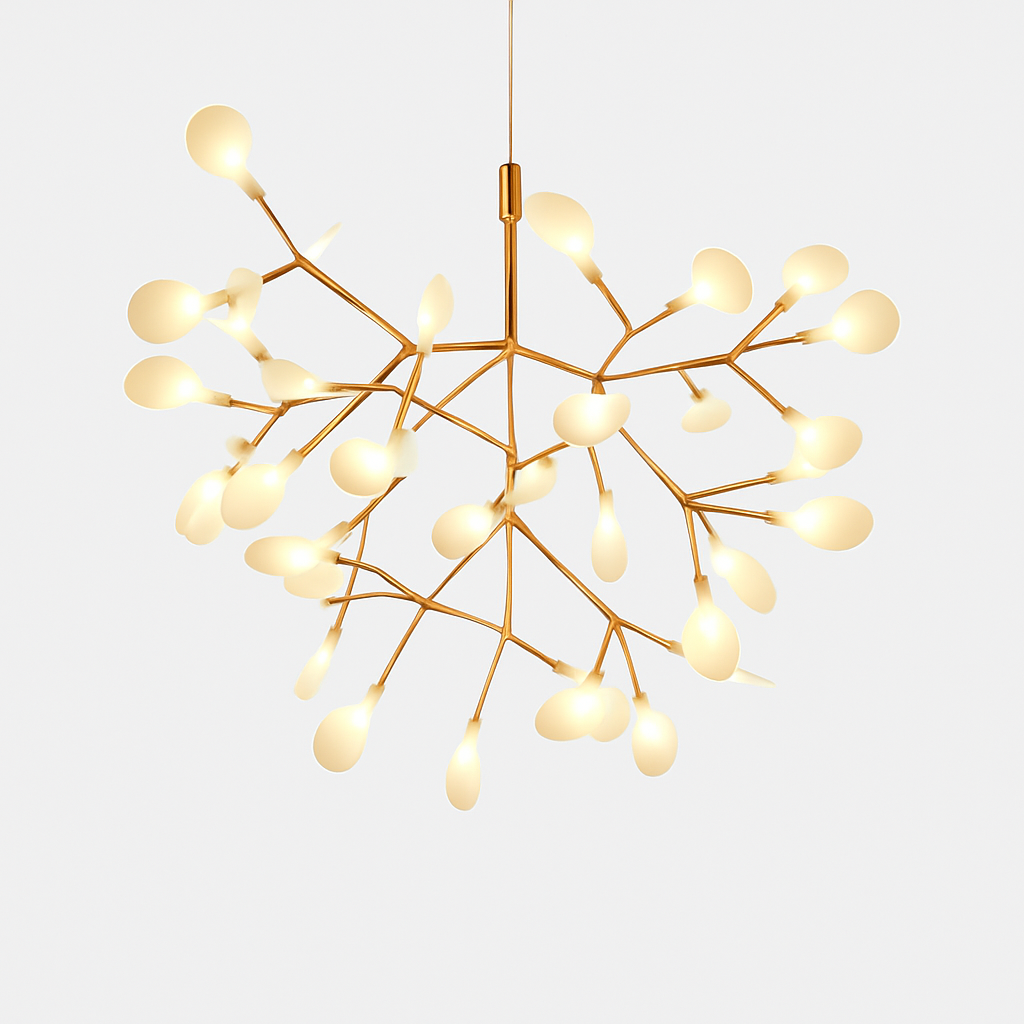 Moderne LED-Hängelampe Baum in Kupfer oder Schwarz für Zuhause