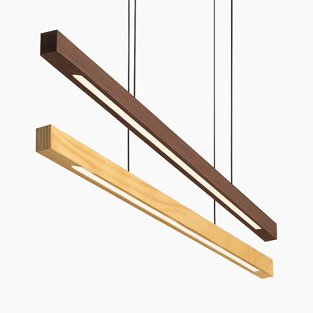 Moderne LED Holz Pendelleuchte Hang