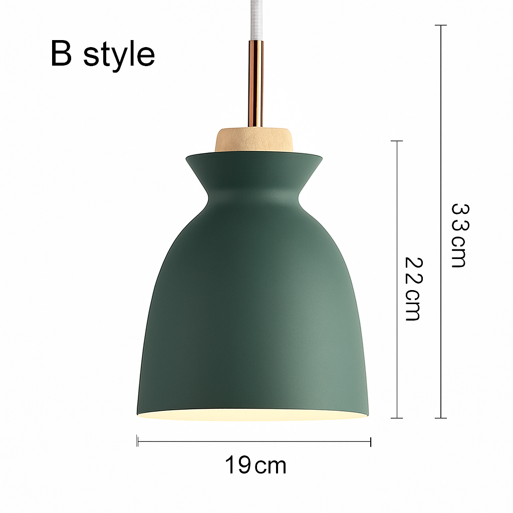 Farbige Metallpendelleuchten in verschiedenen Formen Nordic