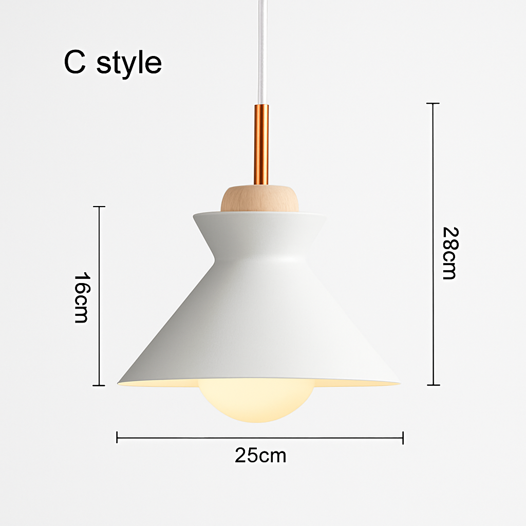 Farbige Metallpendelleuchten in verschiedenen Formen Nordic