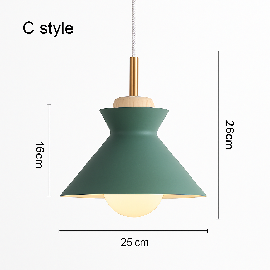 Farbige Metallpendelleuchten in verschiedenen Formen Nordic