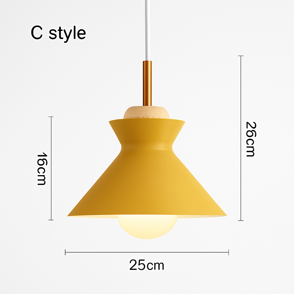 Farbige Metallpendelleuchten in verschiedenen Formen Nordic
