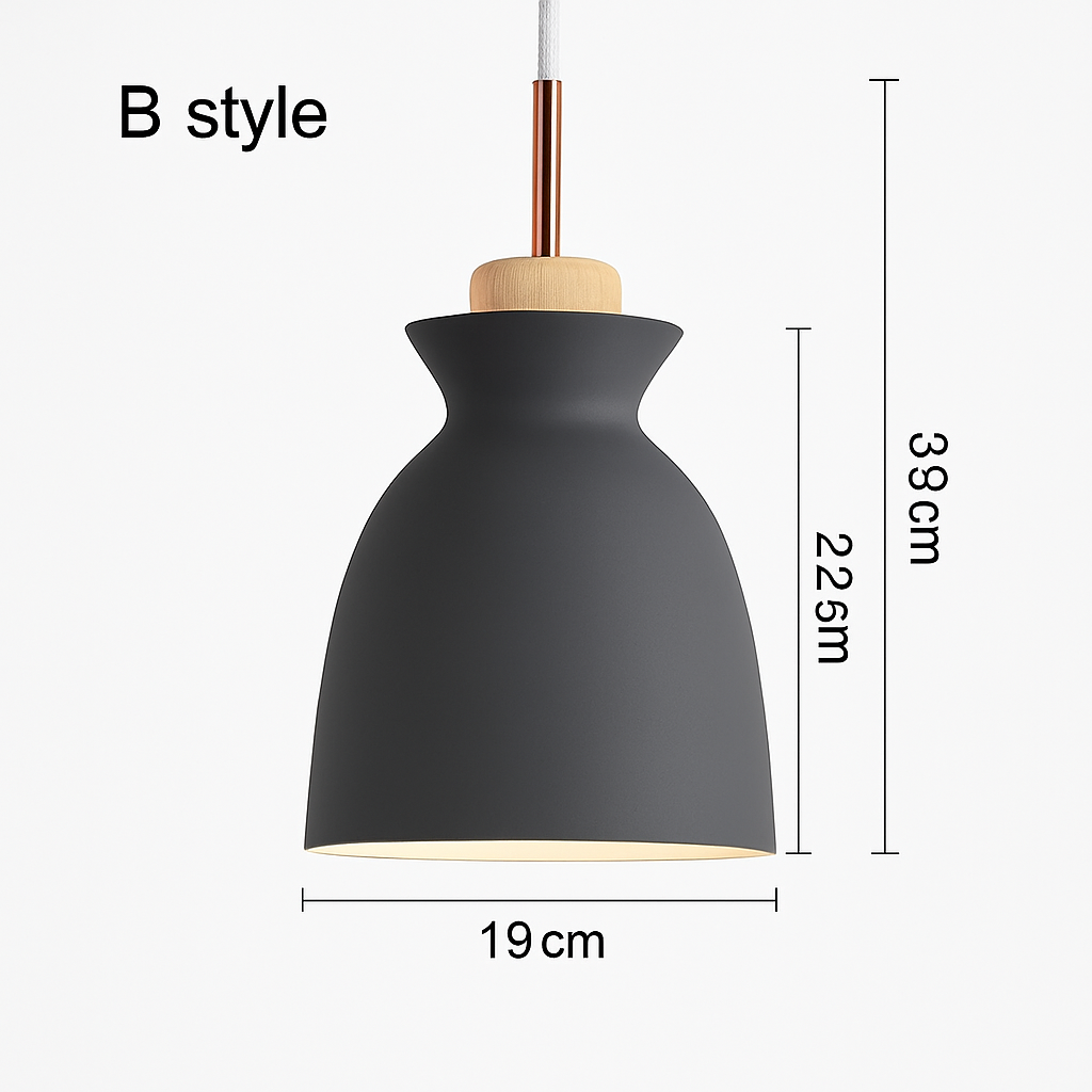 Farbige Metallpendelleuchten in verschiedenen Formen Nordic
