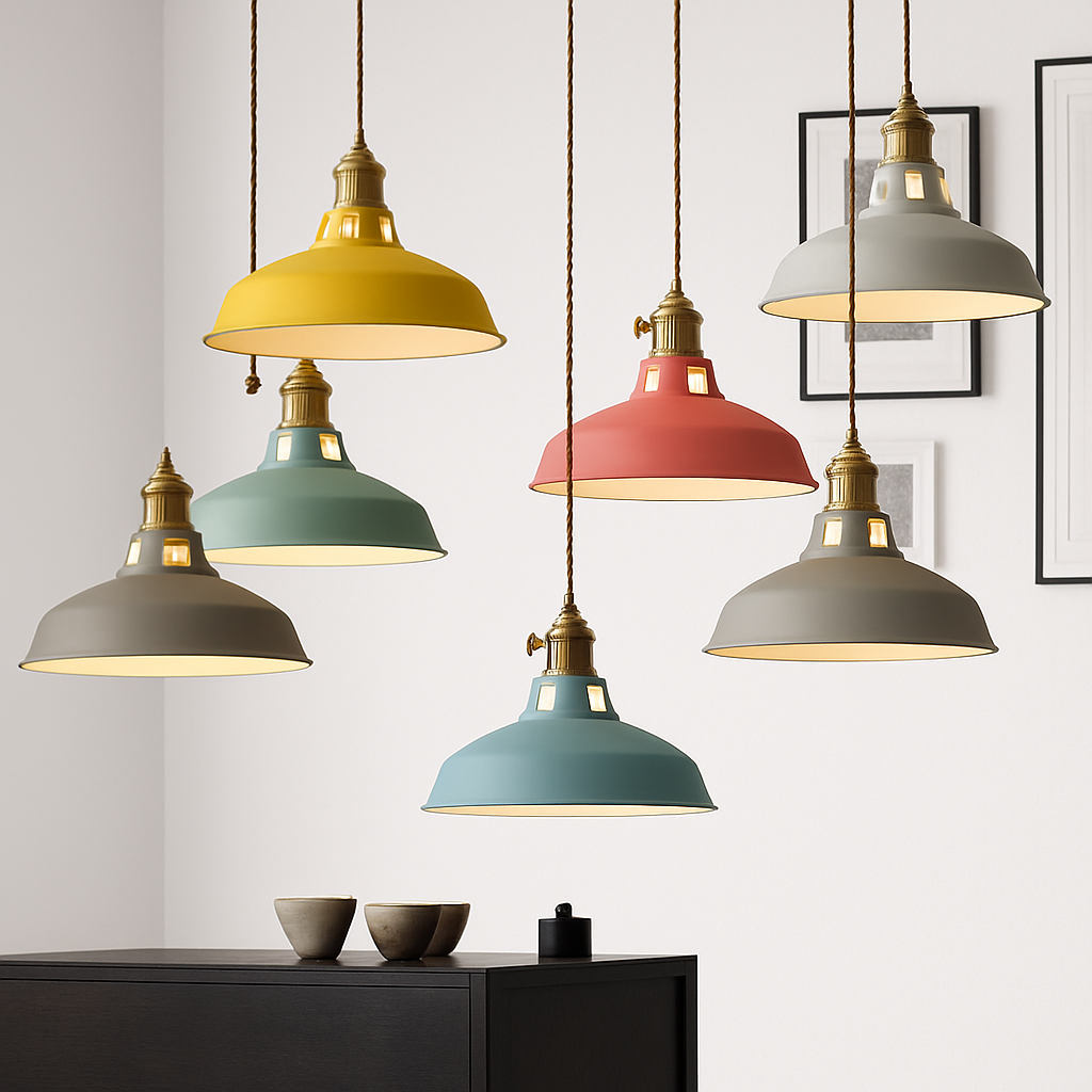Farbige Metall-LED-Hängelampe Loft