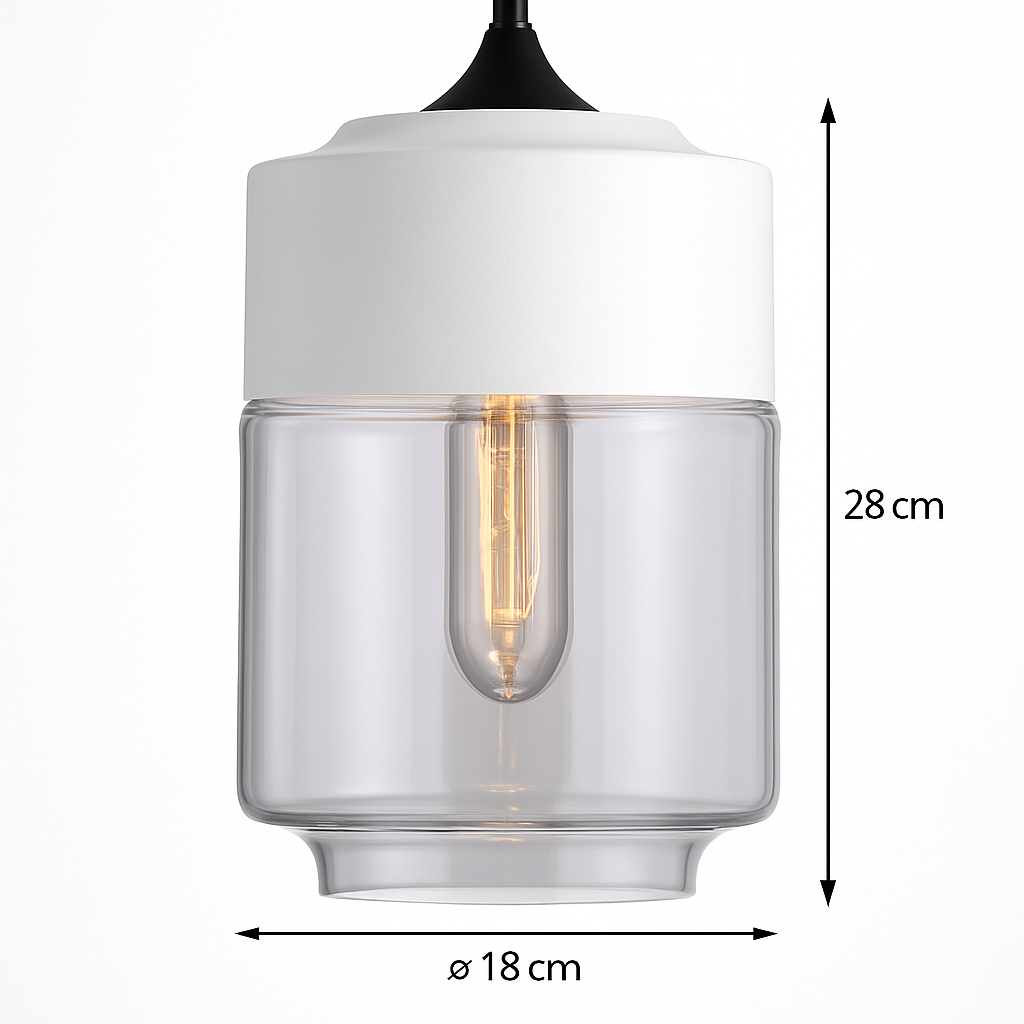 Moderne Pendelleuchte aus Glas und Metall Loft