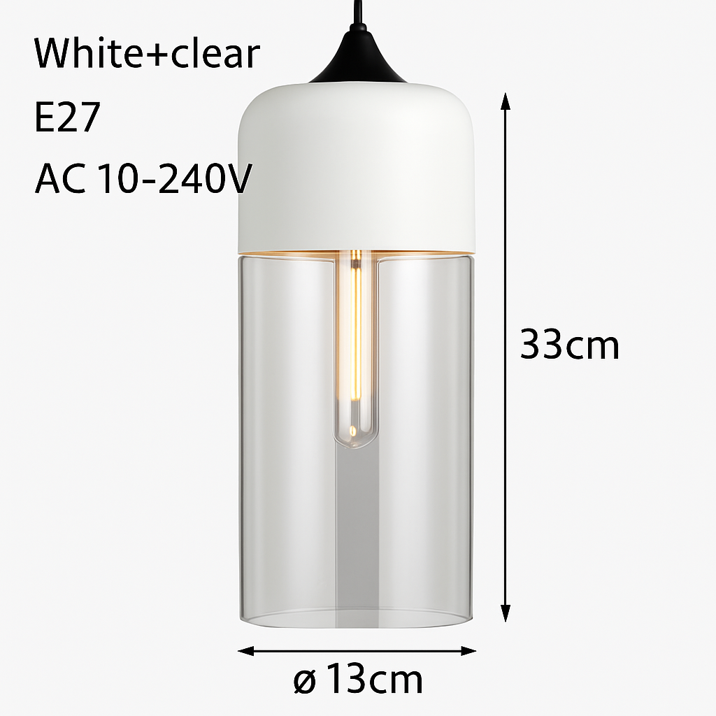 Moderne Pendelleuchte aus Glas und Metall Loft