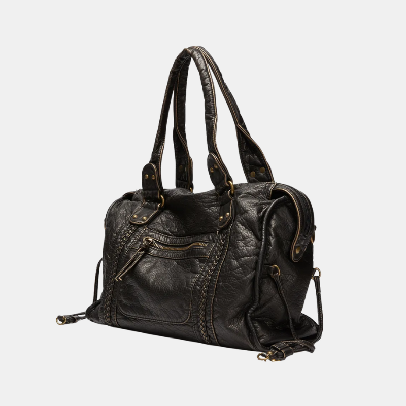 Schwarze Handtasche für den Unterricht – Retro-Eleganz und moderne Praktikabilität
