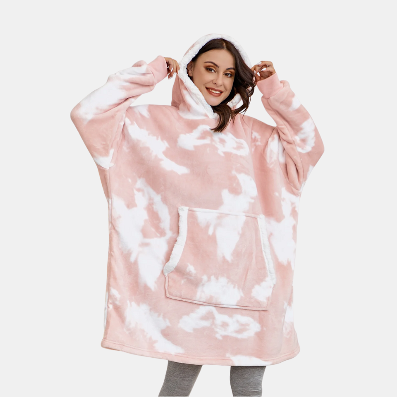 Ultraweiche Fleece- und Woll-Decke mit Kapuze für Komfort und Wärme zu Hause
