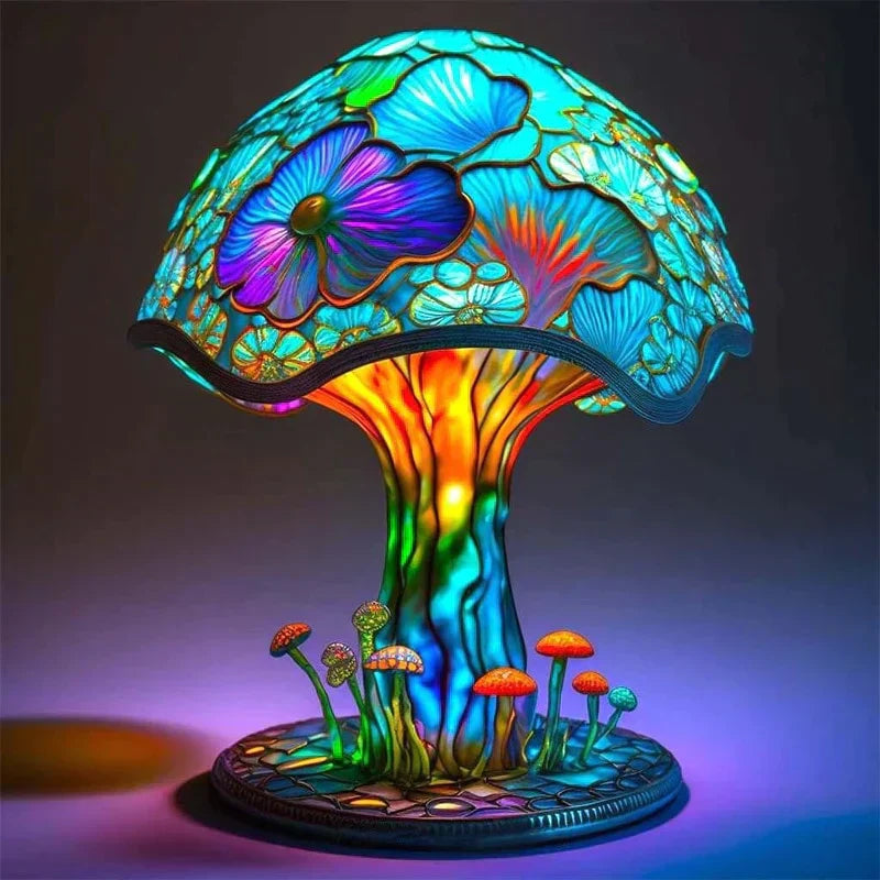 Glasmalerei Lampe - Beruhigendes Design - Dimmbar & Farbvielfalt
